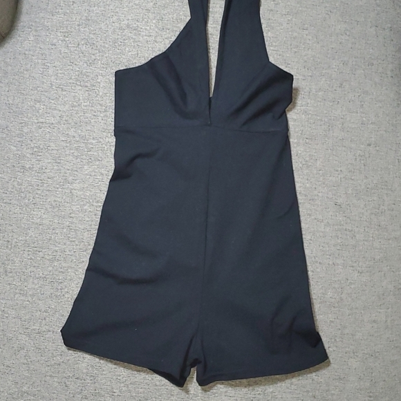 American Apparel Pants - AMERICAN APPAREL - BLACK ROMPER WITH TIE NECK